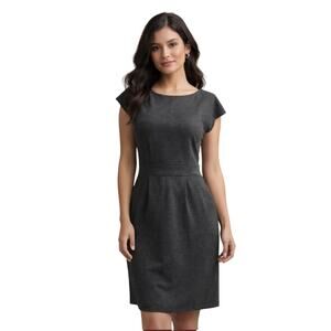 Quince Ultra-Stretch Ponte Cap Sleeve Dress Charcoal Gray, Size M, NWT